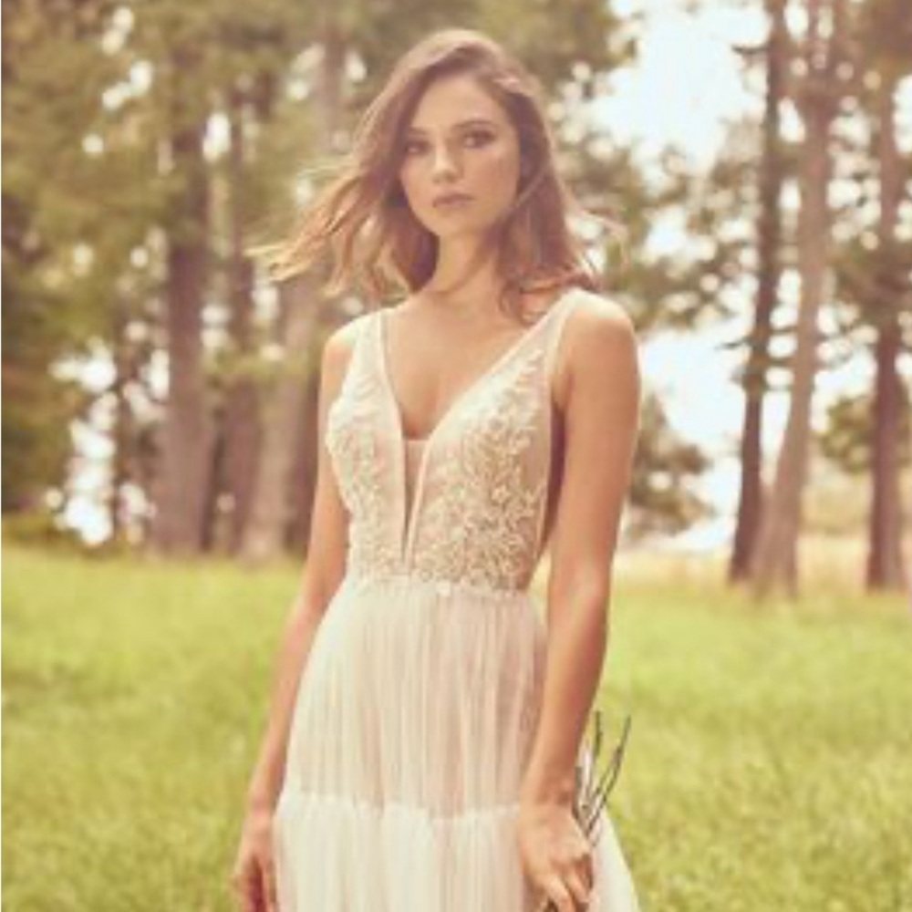 Boho a-line wedding gown